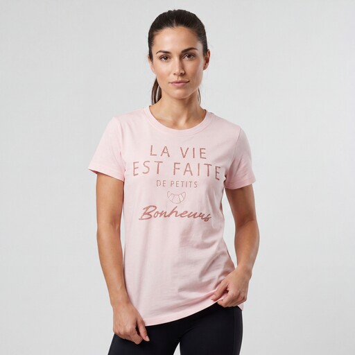 Dames T-shirt met opdruk roze