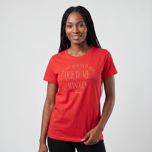 Dames T-shirt met opdruk rood