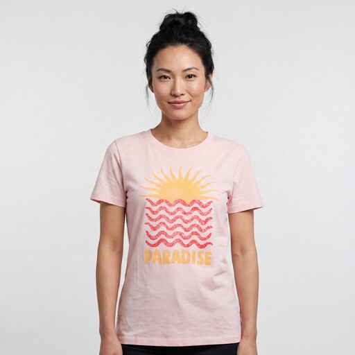 Dames T-shirt met opdruk roze