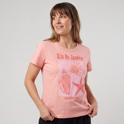 Dames T-shirt met opdruk roze
