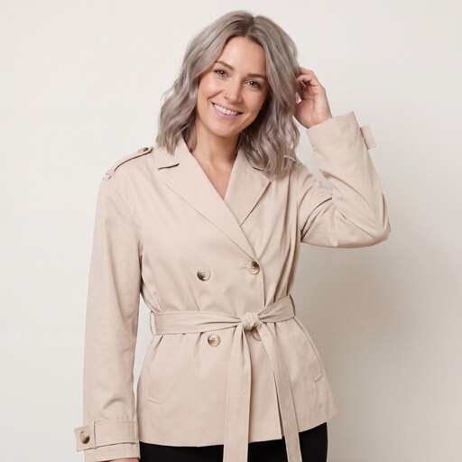Korte dames trenchcoat beige