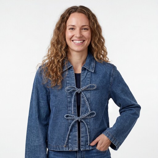 Korte dames spijkerjas blauw