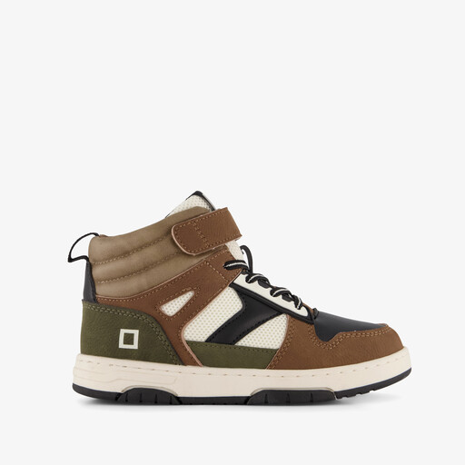Hoge jongens sneakers bruin groen
