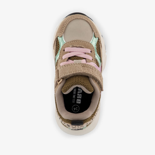 Suede meisjes sneakers beige