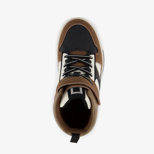 Hoge jongens sneakers bruin groen
