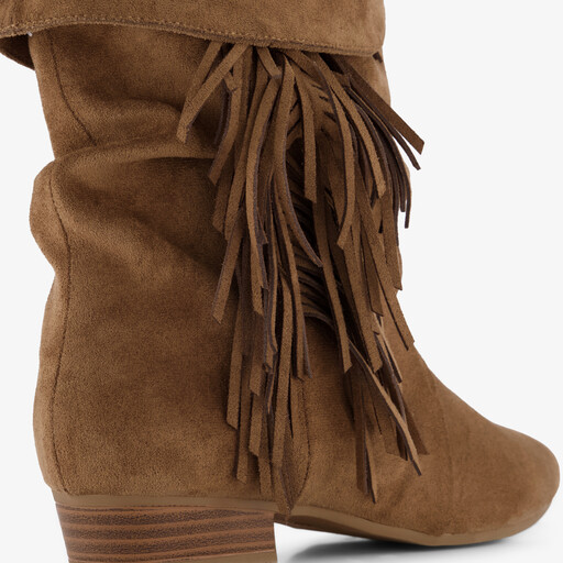 Dames boots met franjes bruin