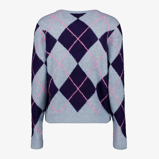 Geruit dames vest blauw