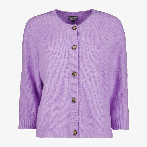 Fijngebreid dames vest lila