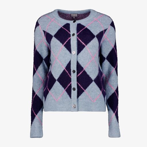 Geruit dames vest blauw