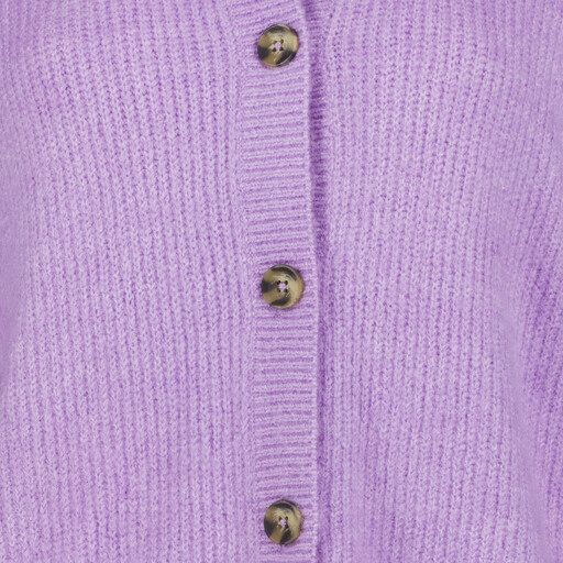 Fijngebreid dames vest lila
