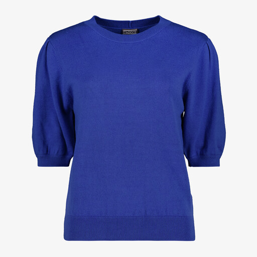 Dames trui met halflange pofmouwen blauw