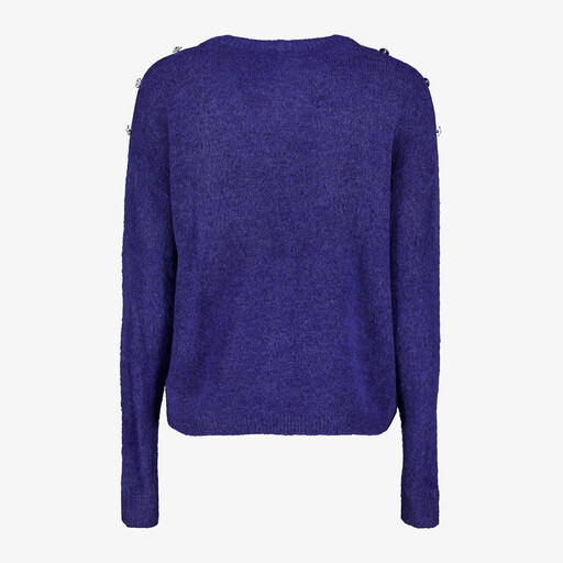 Dames trui met decoratieve knopen blauw