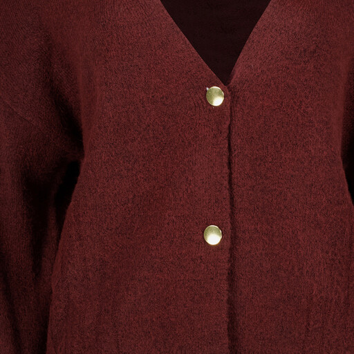 Fijngebreid dames vest bordeauxrood