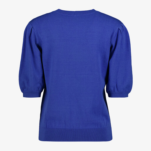 Dames trui met halflange pofmouwen blauw