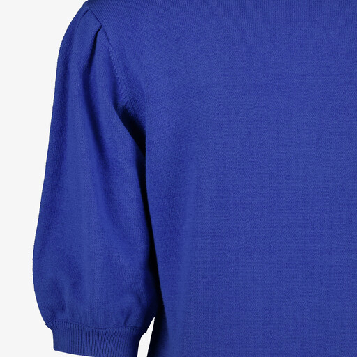 Dames trui met halflange pofmouwen blauw
