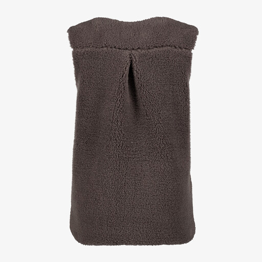 Dames teddy bodywarmer donkerbruin