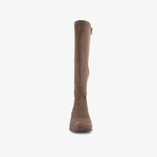 Hoge dames laarzen met hak taupe