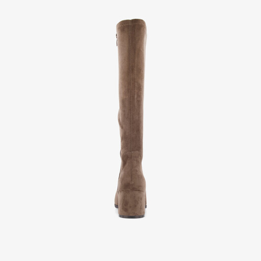 Hoge dames laarzen met hak taupe