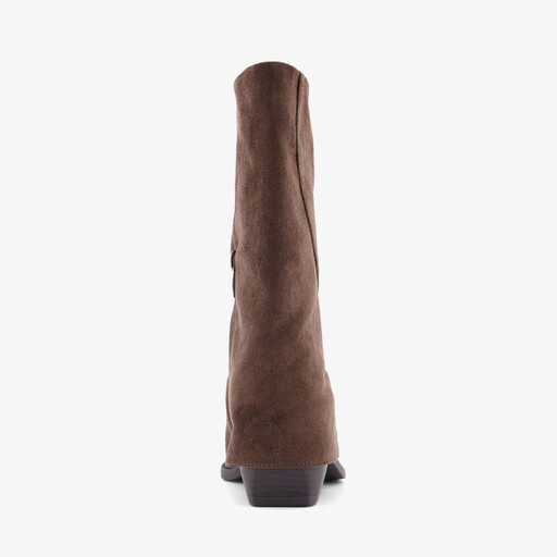 Slouchy dames cowboylaarzen met omslag bruin