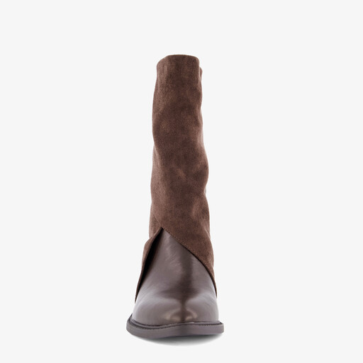 Slouchy dames cowboylaarzen met omslag bruin
