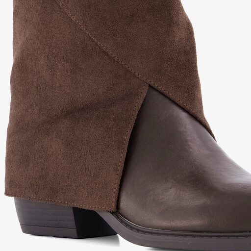Slouchy dames cowboylaarzen met omslag bruin