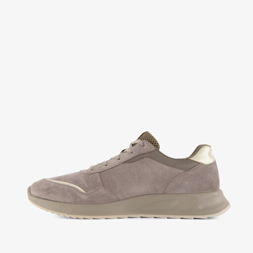 ECCO OTM W Low-Cut suede dames sneakers taupe