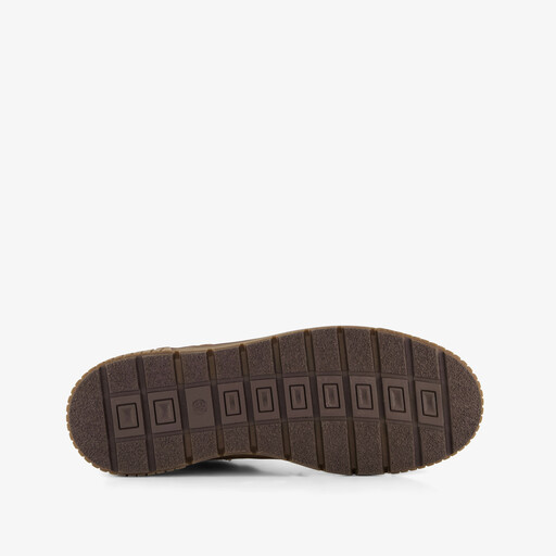 Gevoerde suède dames veterboots cognac