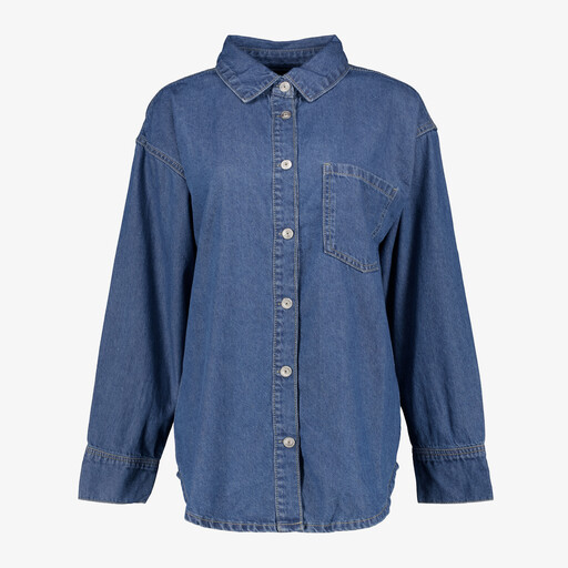Denim dames blouse donkerblauw
