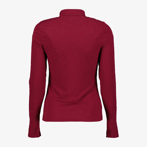 Dames top met lange mouwen bordeauxrood