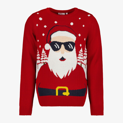 Heren kersttrui met kerstman en zonnebril