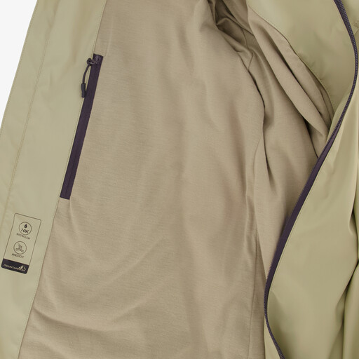Lange gevoerde unisex regenjas beige