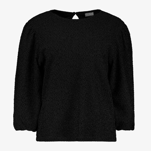 Dames top met subtiele glitters zwart