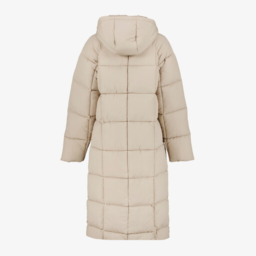 Gewatteerde dames winterjas beige