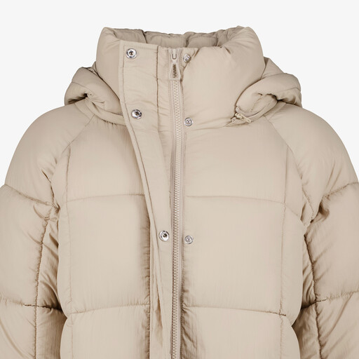 Gewatteerde dames winterjas beige