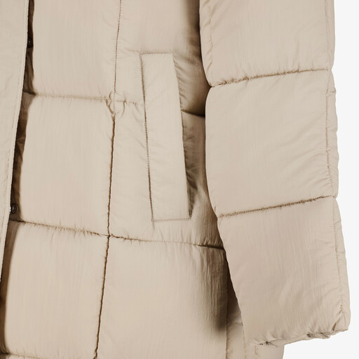 Gewatteerde dames winterjas beige
