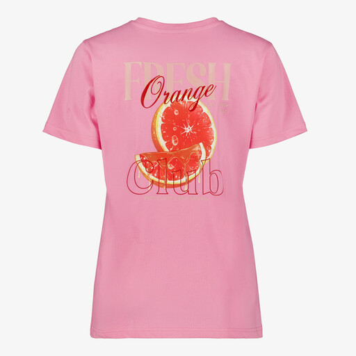Dames T-shirt met backprint lichtroze