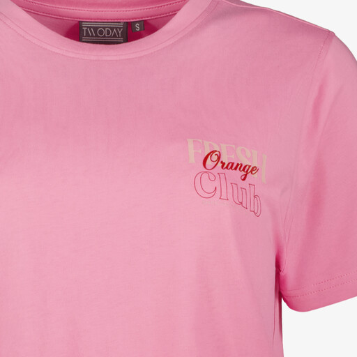Dames T-shirt met backprint lichtroze