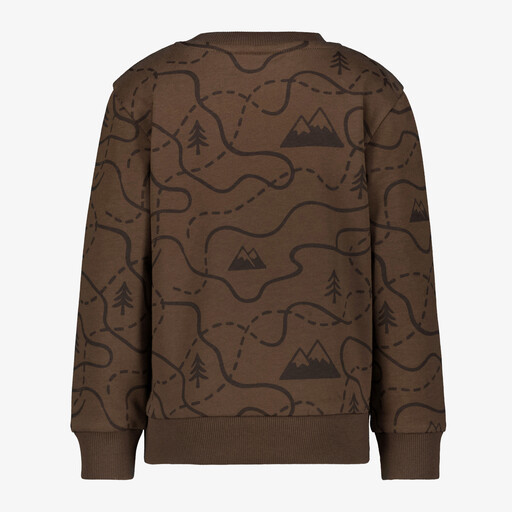 Jongens sweater met print bruin