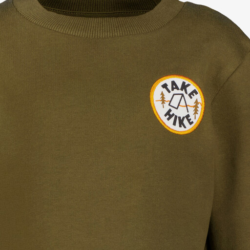 Jongens sweater met backprint groen