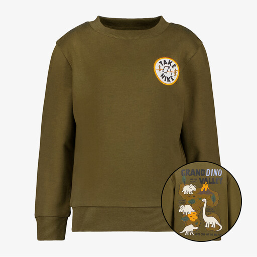 Jongens sweater met backprint groen
