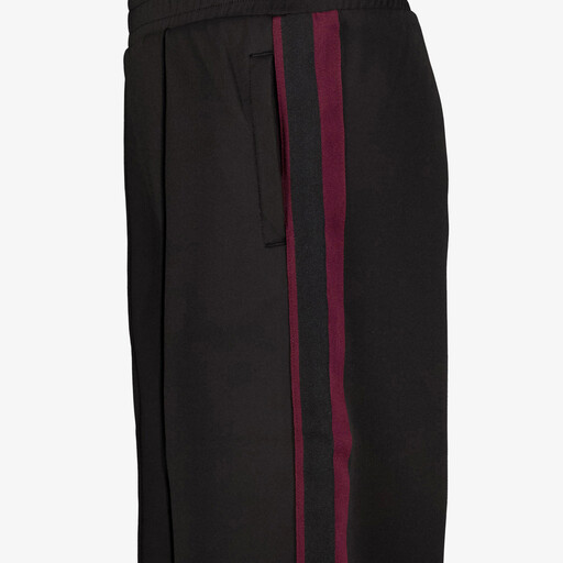 Meisjes wide leg pantalon met bies zwart bordeaux