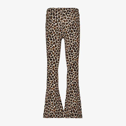 Meisjes flared legging met panterprint