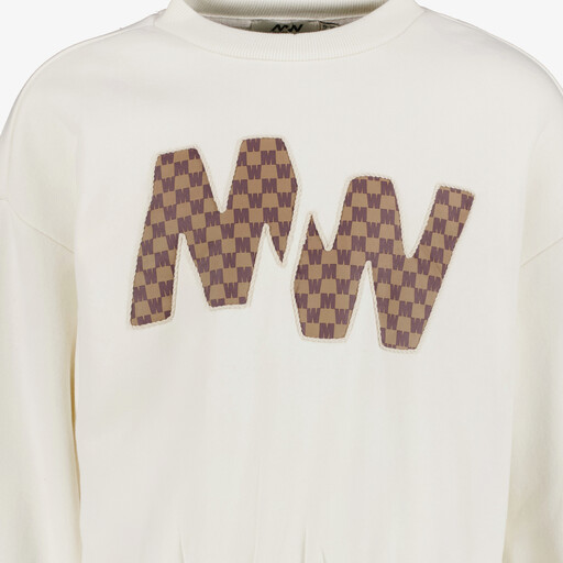Meisjes sweater met tekstopdruk wit