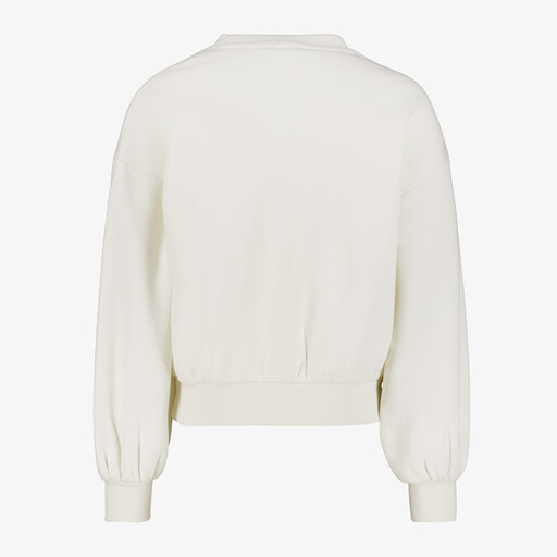 Meisjes sweater met tekstopdruk wit