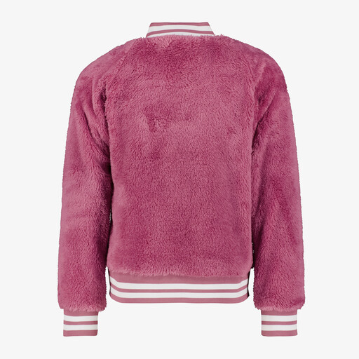 Furry meisjes baseball vest roze