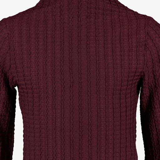 Meisjes top met structuur bordeaux rood