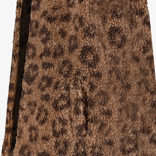 Meisjes teddy gilet met panterprint bruin