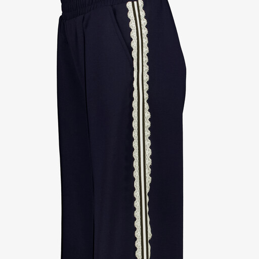 Dames broek met kanten biezen blauw