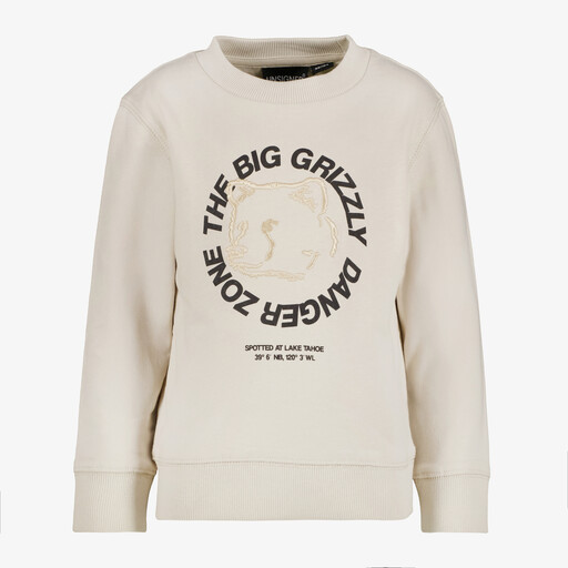 Jongens sweater met opdruk beige