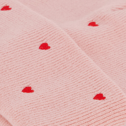 Meisjes muts met hartjes roze